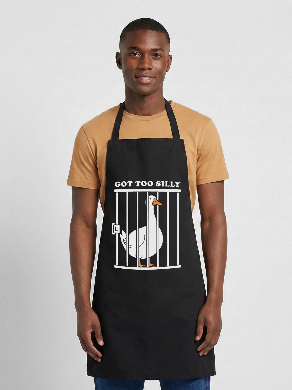 Goose Funny Graphic - Kochschürze - Schwarz - Vorne - AI Model Male 185 dark (185cm)