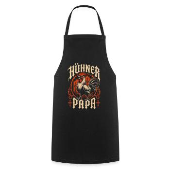 Hühner Papa Hühnerbesitzer - Kochschürze - Schwarz - Vorne - AI Model Male 185 dark (185cm)