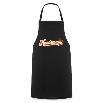 Hundemami – Retro Schriftzug mit Pfote - Kochschürze - Schwarz - Vorne - AI Model Male 185 dark (185cm)