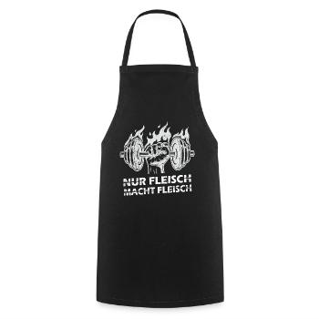 Nur Fleisch macht Fleisch Bodybuilding Gym Fitness - Kochschürze - Schwarz - Vorne - AI Model Male 185 dark (185cm)