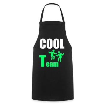 Cooles Team: Neon Green Duo - Kochschürze - Schwarz - Vorne - AI Model Male 185 dark (185cm)