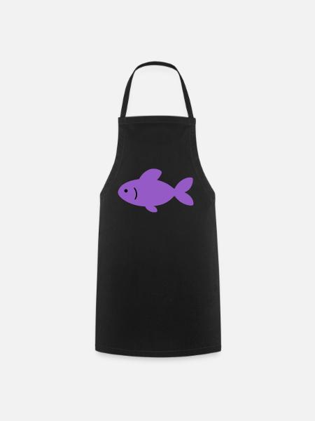 Fisch Geschenkidee Illustration Tierliebhaber - Kochschürze - Schwarz