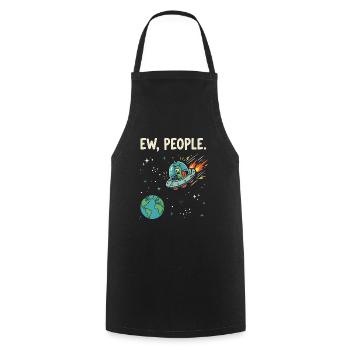 EW, People Alien UFO - Kochschürze - Schwarz - Vorne - AI Model Male 185 dark (185cm)