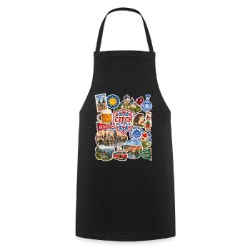 Tschechien Reisesticker - Kochschürze - Schwarz - Vorne - AI Model Male 185 dark (185cm)