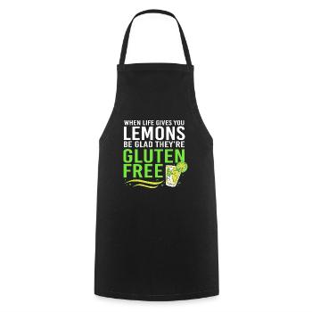 Glutenfrei Gluten - Kochschürze - Schwarz - Vorne - AI Model Male 185 dark (185cm)