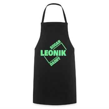 Geschenk für Leonik - Kochschürze - Schwarz - Vorne - AI Model Male 185 dark (185cm)