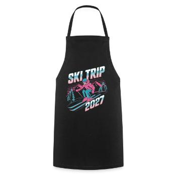 Ski Trip 2027 Retro Neon - Kochschürze - Schwarz - Vorne - AI Model Male 185 dark (185cm)