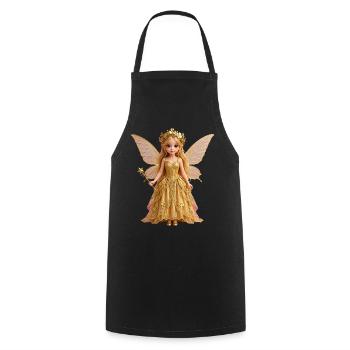 Goldene Feenprinzessin Glänzende Flügel - Kochschürze - Schwarz - Vorne - AI Model Male 185 dark (185cm)
