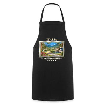 Italien Prad am Stilfserjoch Camping Vintage Marke - Kochschürze - Schwarz - Vorne - AI Model Male 185 dark (185cm)