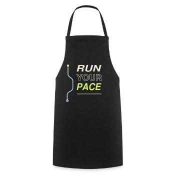 Run Your Pace - Kochschürze - Schwarz - Vorne - AI Model Male 185 dark (185cm)