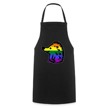 Igel LGBTQ bunt Regenbogenflagge - Kochschürze - Schwarz - Vorne - AI Model Male 185 dark (185cm)