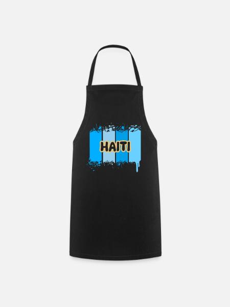 Haiti als Urlaub - Kochschürze - Schwarz