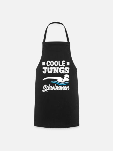 Schwimmsport Schwimmer Spruch Geschenk - Kochschürze - Schwarz