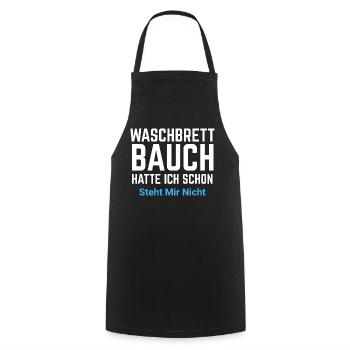 Waschbrett Bauch Spruch Typo - Kochschürze - Schwarz - Vorne - AI Model Male 185 dark (185cm)