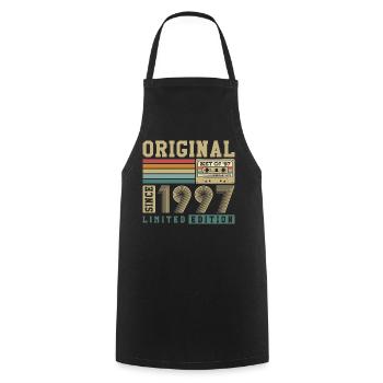 Original 1997 Jahrgang 30. Geburtstag Vintage - Kochschürze - Schwarz - Vorne - AI Model Male 185 dark (185cm)