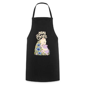 Süßes Kornblumen-Geschenk für Mama Mama Bär - Kochschürze - Schwarz - Vorne - AI Model Male 185 dark (185cm)