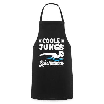 Schwimmsport Schwimmer Spruch Geschenk - Kochschürze - Schwarz - Vorne - AI Model Male 185 dark (185cm)