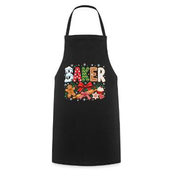 Baker Weihnachtsfeiertags-Backhumor - Kochschürze - Schwarz - Vorne - AI Model Male 185 dark (185cm)