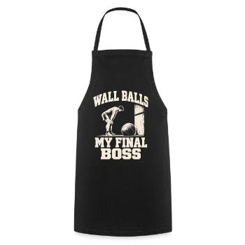 Wall Balls Hybrid Fitness Rennen Fitnessstudio Humor Männer - Kochschürze - Schwarz - Vorne - AI Model Male 185 dark (185cm)