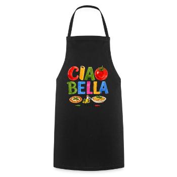 Ciao Bella Italian Food - Kochschürze - Schwarz - Vorne - AI Model Male 185 dark (185cm)
