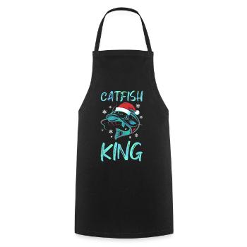 Catfish King Wels Angeln Angler Weihnachten - Kochschürze - Schwarz - Vorne - AI Model Male 185 dark (185cm)