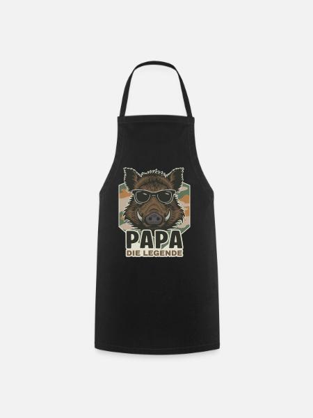 Papa die Legende Wildschwein - Kochschürze - Schwarz