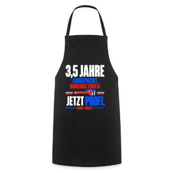 3,5 Jahre angepackt – SHK Profi 2027 - Kochschürze - Schwarz - Vorne - AI Model Male 185 dark (185cm)