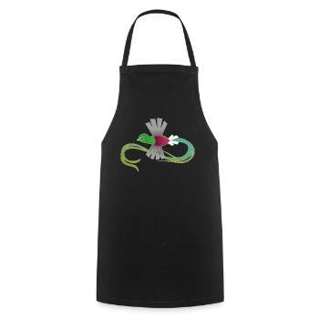 Prachtvolles Quetzal – Heil dem Schwanz - Kochschürze - Schwarz - Vorne - AI Model Male 185 dark (185cm)