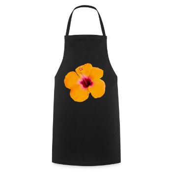 Orangene Hibiskusblüte Hibiscus Y2K Aesthetic - Kochschürze - Schwarz - Vorne - AI Model Male 185 dark (185cm)