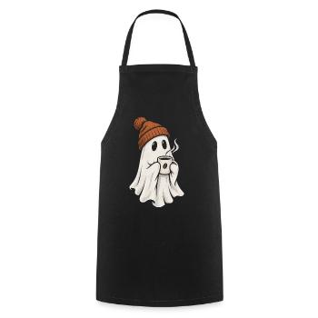 Kuschelgeist mit Kaffee - Kochschürze - Schwarz - Vorne - AI Model Male 185 dark (185cm)