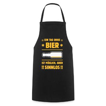 Ein Tag Ohne Bier Ist Möglich, Aber Sinnlos! NEG3C - Kochschürze - Schwarz - Vorne - AI Model Male 185 dark (185cm)