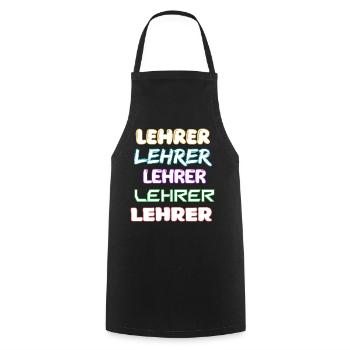 Beruf Lehrer - Kochschürze - Schwarz - Vorne - AI Model Male 185 dark (185cm)