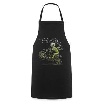 Löwenzahn-Biker Vintage-Motorrad und Samen im Wind - Kochschürze - Schwarz - Vorne - AI Model Male 185 dark (185cm)