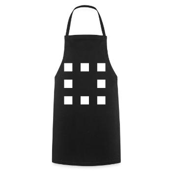 Quadrate Minimal Rahmen / Vektor - Kochschürze - Schwarz - Vorne - AI Model Male 185 dark (185cm)