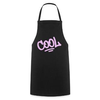 COOL Graffiti Pastellrosa - Kochschürze - Schwarz - Vorne - AI Model Male 185 dark (185cm)