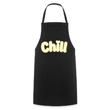 Chill Pastel Gelb Weiche Typografie - Kochschürze - Schwarz - Vorne - AI Model Male 185 dark (185cm)