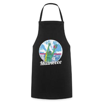 Miiineeee – Volleyball Block am Netz - Kochschürze - Schwarz - Vorne - AI Model Male 185 dark (185cm)
