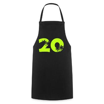 20er Tropenpalmen Retro - Kochschürze - Schwarz - Vorne - AI Model Male 185 dark (185cm)