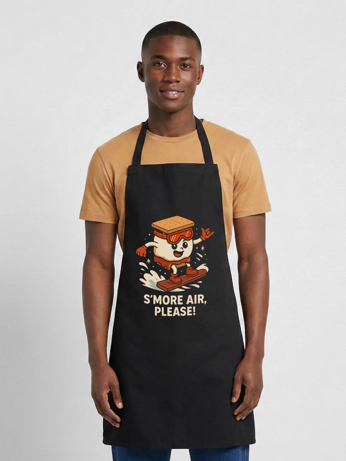 S’more air, please - Kochschürze - Schwarz - Vorne - AI Model Male 185 dark (185cm)