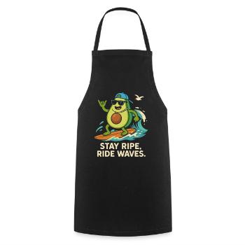 Stay ripe, ride waves - Kochschürze - Schwarz - Vorne - AI Model Male 185 dark (185cm)