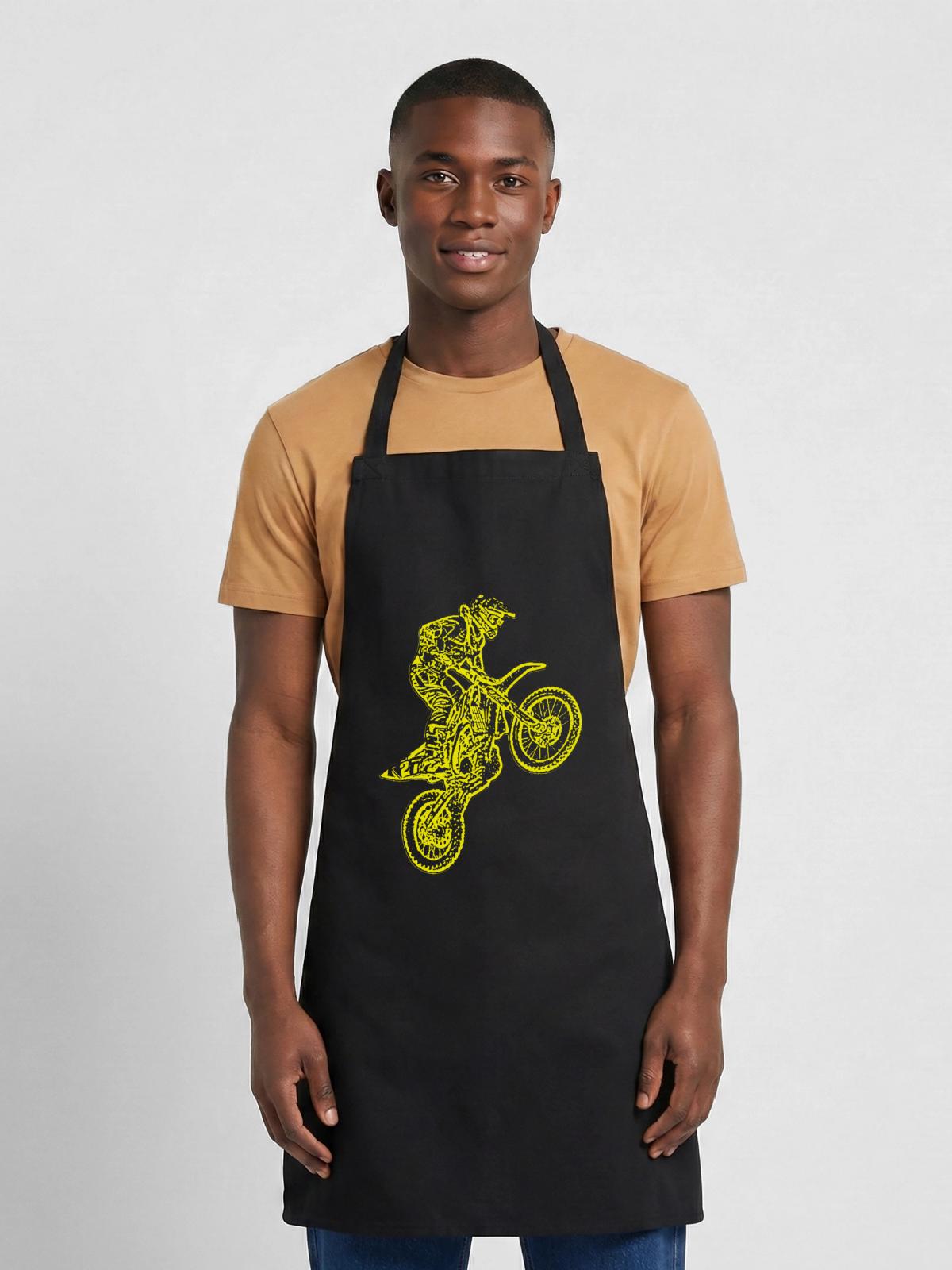 enduro - Kochschürze - Schwarz - Vorne - AI Model Male 185 dark (185cm)
