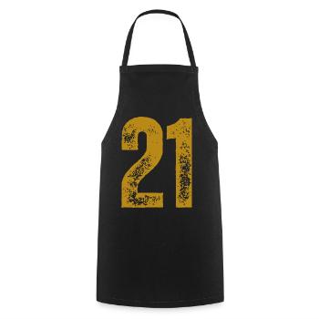 21 - Kochschürze - Schwarz - Vorne - AI Model Male 185 dark (185cm)