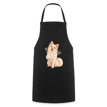 Indian Spitz - Kochschürze - Schwarz - Vorne - AI Model Male 185 dark (185cm)