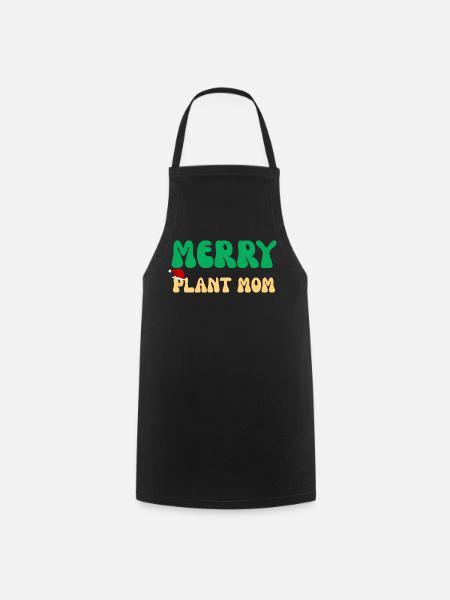 Fröhliche Pflanzenmama Weihnachtsgeschenk Pflanzenliebhaber Feiertag - Kochschürze - Schwarz
