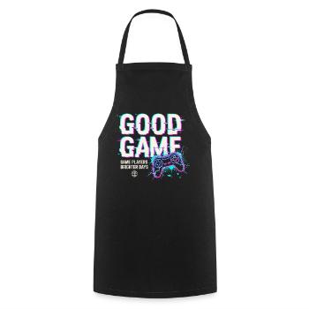 Neon Retro Game Graffiti - Kochschürze - Schwarz - Vorne - AI Model Male 185 dark (185cm)