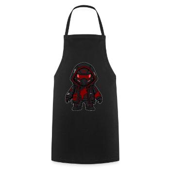 Cyberpunk Ninja – Zukünftiges Shinobi-Kunstspielzeug - Kochschürze - Schwarz - Vorne - AI Model Male 185 dark (185cm)
