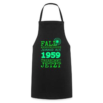 abgeschlossen 1959 - Kochschürze - Schwarz - Vorne - AI Model Male 185 dark (185cm)