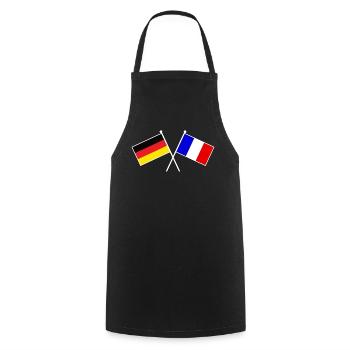 Deutschland & Frankreich Flaggen - Freundschaft - Kochschürze - Schwarz - Vorne - AI Model Male 185 dark (185cm)