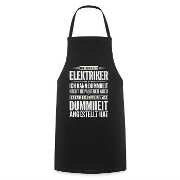 Elektriker Spruch Dummheit Reparieren Lustig - Kochschürze - Schwarz - Vorne - AI Model Male 185 dark (185cm)