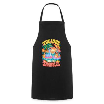 Sunset Dinosaurier Die Stimmung ist im Chaos - Kochschürze - Schwarz - Vorne - AI Model Male 185 dark (185cm)